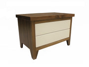 The Denham Night Table | Solid Walnut + White Contemporary Night Table